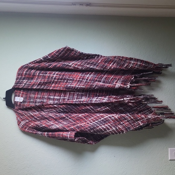 Time and Tru Multicolor Knit Poncho One Size - Picture 9 of 10